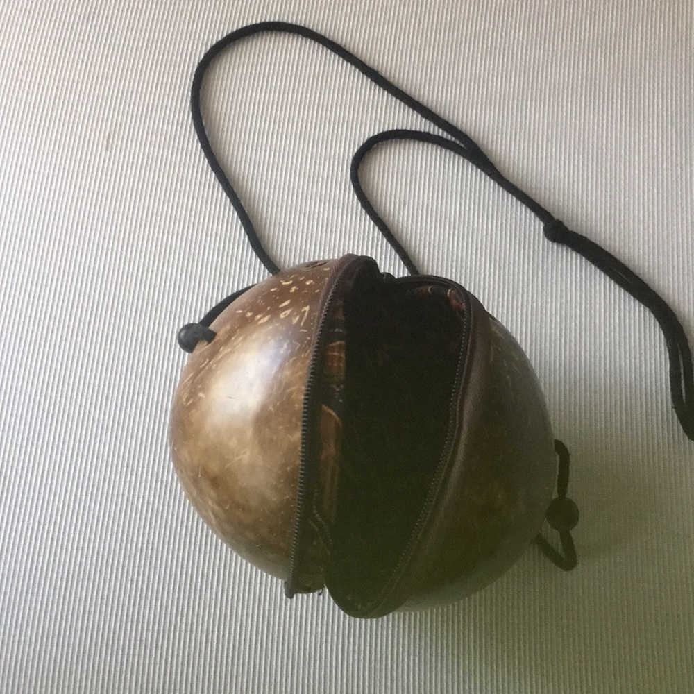 Wooden Shell Brown Shell small purse
